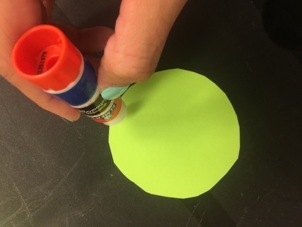 Glue the outside edge of your paper circle.