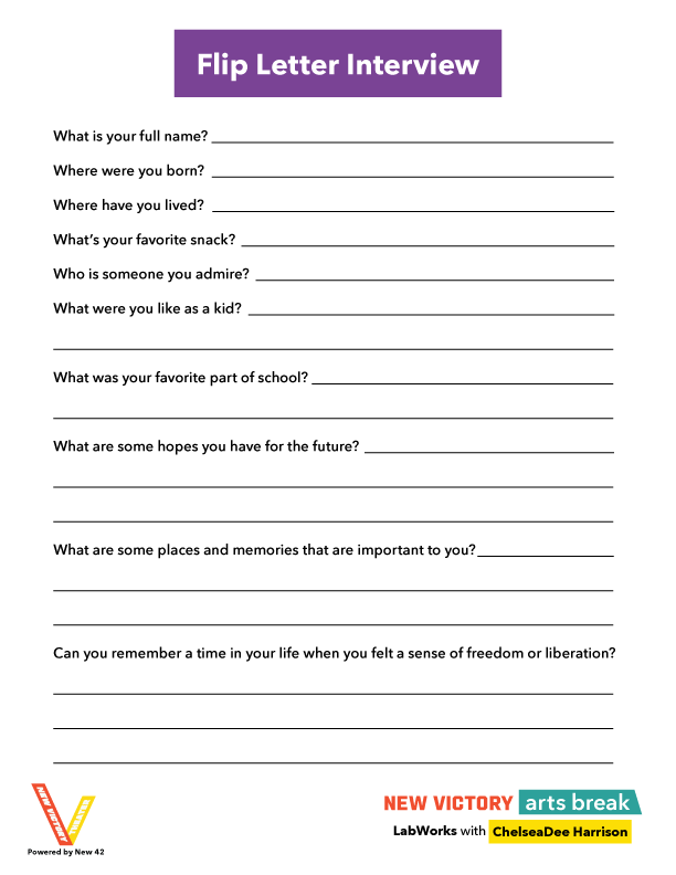 Flip Letter Interview worksheet template