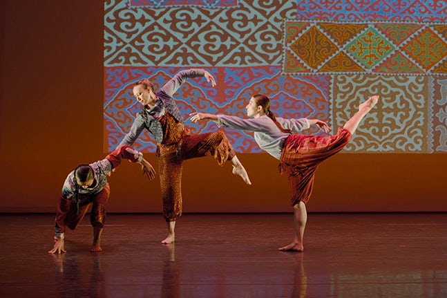 Three dancers from Seán Curran Company performing 