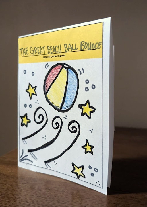 Illustrated show program cover for "The Great Beach Ball Bounce"