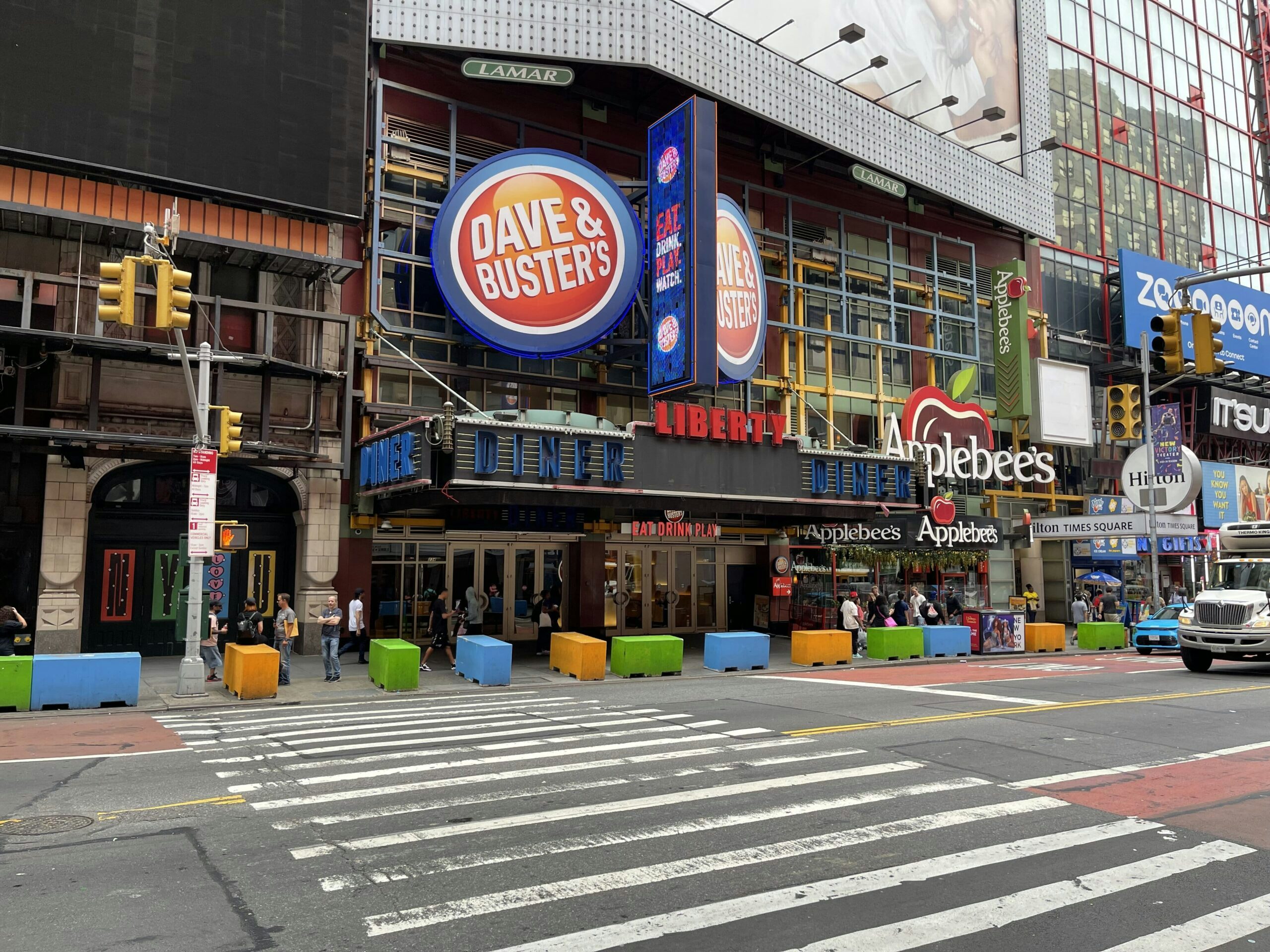 Exterior building of Dave & Buster's on 42nd Street