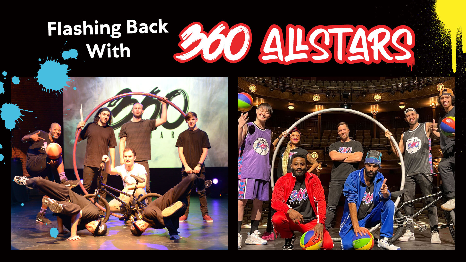 Header image that says "Flashing Back with 360 ALLSTARS" and has photos of the cast from 2014 and 2024