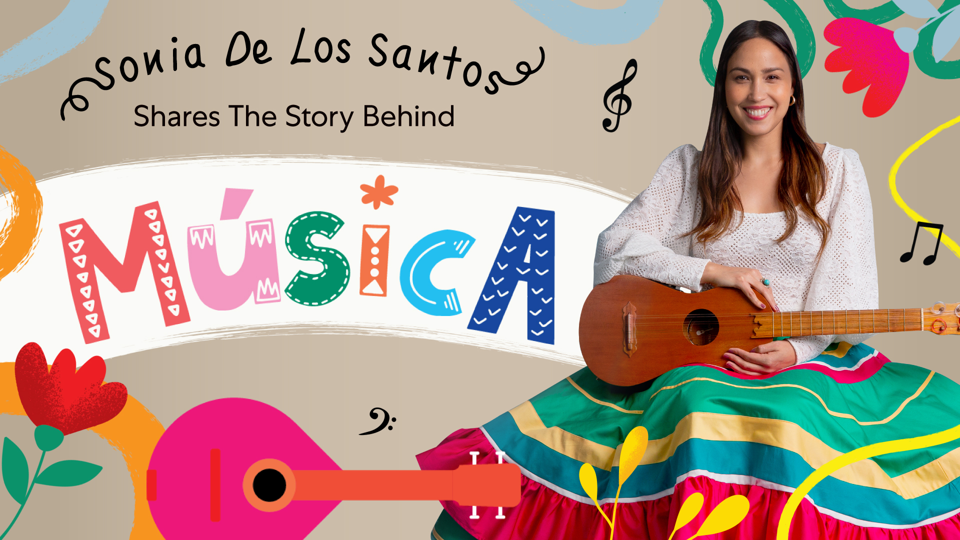 Header image with photo of Sonia De Los Santos that says "Sonia De Los Santos Shares The Story Behind Musica"
